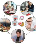 Image of Deluxe Soldering Kit Dual Pack with 0.6mm solder wire 1.76oz 50g and rosin flux paste 0.35oz 10g for electronics repair shown with people soldering.