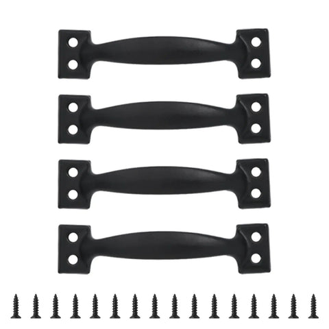 Pack Of 4 Bow Shaped Gate Handles For Garage Doors And Furniture Cabinets Metal Pulls With Smooth Grip For Wardrobes Cupboards Fences Indoor