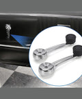 Top Grade Chrome Alloy Manual Window Crank Lever For Cars With Textured Black Knob Smooth Operation Perfect For Daily Driving And Garage Restoration Projects, chrome handle close-up