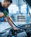 Mechanic uses 1/2 Inch Flexible Shaft Extension Tool For Tight Spaces, Handy Torque Socket Extender And Portable Hand Drive Kit on engine.