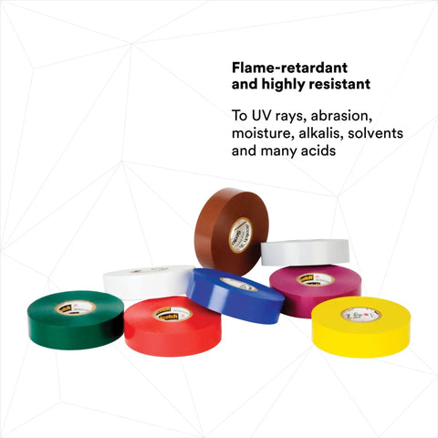 Premium 35-Pack Color Coding Electrical Tape Rainbow Half Inch By Twenty Feet 7-Mil Thick Insulated Tape in assorted colors