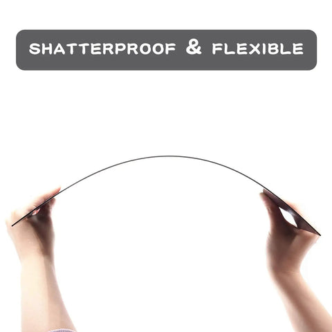 Person demonstrating flexibility of Black ABS Plastic Sheet 12 x 16 x 2mm 6 Pack Flexible Like Plexiglass Moldable Like Acrylic.