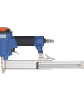 Heavy Hitter Pneumatic Brad Nailer And Air Nail Gun Featuring 18 Gauge Design, side view with soft rubber grip for ease.