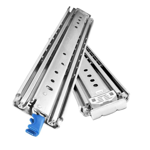 Heavy Duty One Pair Cabinet Drawer Slides 64 68 72 80 Inch Length 76 Mm Wide Cold Rolled Steel Close Up View