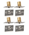 Heavy Duty Solid Brass Door Ball Catches Adjustable Self Latch For Closet Cabinet Doors Secure Hold Rust Proof Hardware Kit 4 Pcs, includes four catches and strike components.