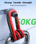 Two 30 Ft 10 AWG Solar Panel Extension Cables With Waterproof Male And Female Connectors coiled in red and black showing 50KG strength
