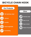 Comparison chart highlighting Go-To Bike Chain Hooks 304 stainless steel benefits over typical chain hooks.