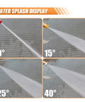 Water splash display of High Pressure Car Wash Gun With 4350 PSI Max Quick Connect One Quarter Inch Outlet And Five Nozzles