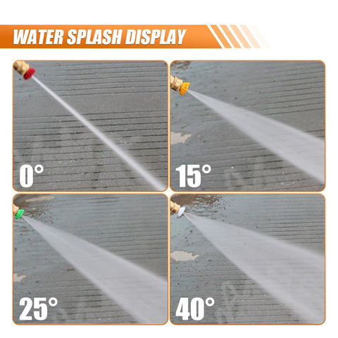 Water splash display of High Pressure Car Wash Gun With 4350 PSI Max Quick Connect One Quarter Inch Outlet And Five Nozzles