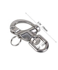 Heavy Duty 304 Stainless Steel Snap Shackle With Small Swivel Bail For Marine And Boat Rigs, 70mm size, durable design.