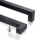 Heavy Duty Commercial Grade Push Pull Door Handle Made From 304 Stainless Steel 900mm Matte Black Finish with Mounting Hardware