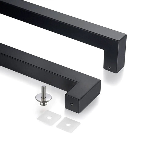 Heavy Duty Commercial Grade Push Pull Door Handle Made From 304 Stainless Steel 900mm Matte Black Finish with Mounting Hardware
