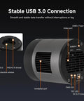 Back view of Cooled Color Astronomy Camera With IMX571 APS-C Sensor showing USB Type-C 3.0 connectivity.