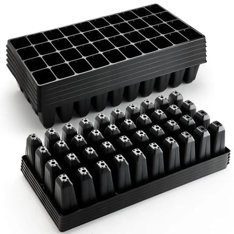 Deep 40 Cell Seed Starter Trays, 3.93 Inch Deep Plastic Nursery Trays For Seed Germination And Propagation, 2.1 By 1.8 Inch Cells, 20 By 10 Inches, Fits Standard 1020 Flats And Inserts, Pro Grade For Seedlings