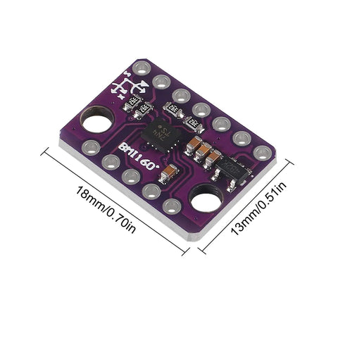 Six Pack BMI160 6 Axis Accelerometer Gyroscope Gravity Sensor Module with PMU shown with dimensions 18mm by 13mm
