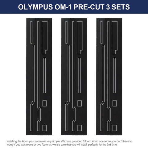 Top Shelf Precision Cut Light Seal Foam Sponge Replacement Kit For Classic Olympus Om Film Cameras, 3 pre-cut sets for easy installation.