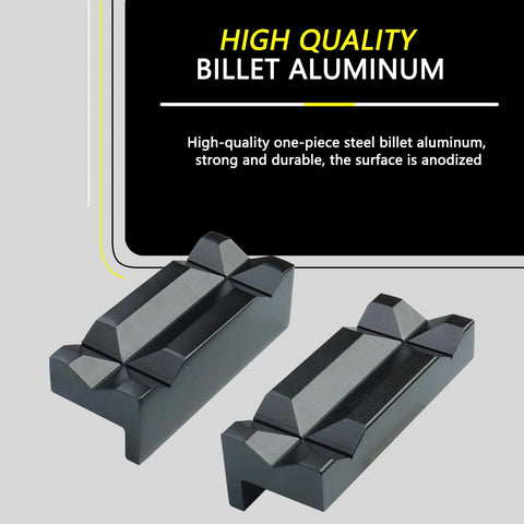 Four Inch Magnetic Vise Jaw Pads Made From Boss Level Billet Aluminum With A Slick Anodized Coating Reversible Drop In Design holds tight jobs securely.