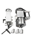 Tough As Nails Cnc Fourth Axis Rotary Table With K11 Three Jaw Chuck And Mt2 Tailstock showing parts and accessories for precision machining.