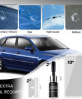 DIY Windshield Repair Kit With Nano Resin Fluid For Chips And Cracks Quick Fix Glass Repair Tool shown with car and repair components