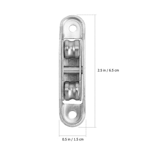 Heavy Duty Nylon Window Sash Pulley Wheels With Double Bearings For A Slick Sliding Door Hardware Setup, 2.5 in, silver roller design.