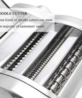 Automatic Electric Noodle And Pasta Maker heavy duty stainless steel with three interchangeable noodle cutter blades.