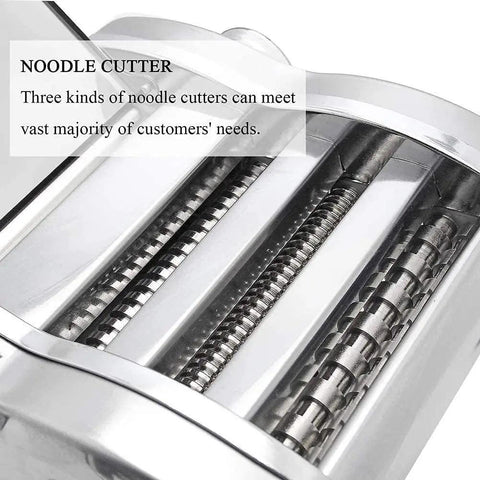 Noodle cutter of Versatile Electric Noodle Maker And Heavy Duty Pasta Machine With Three Quick Swap Blades for fresh pasta.