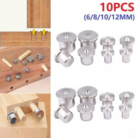 Wood Dowel Marker Pins Set 10 Pc Steel Dowel Center Points For 6mm 8mm 10mm 12mm Holes Pro Grade Timber Hole Alignment Tool