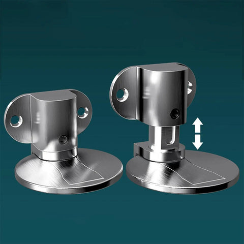 Heavy Duty Stainless Steel Door Stopper Floor Mount with Nails or Sticker Grip, silver finish, secure door holding, anti-pinch design.
