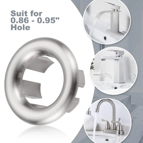 Six Pack Brushed Nickel Sink Overflow Ring Covers For 22mm Hole Drains Universal Bathroom And Kitchen Basin Trim Cap Inserts Durable Overflow Covers Easy Install For Sinks
