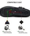 Sole of Mens Womens Cycling Shoes For Peloton Compatible With Clip In Look Delta Cleats Included Preinstalled Black US 13 EU 48