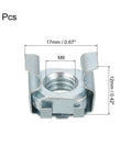 Pro Grade M8 X 1.25 Mm Snap In Cage Nuts Five Pack Zinc Plated Carbon Steel Heavy Duty Quick Swap Rack Hardware Server Cabinet Mounts close-up