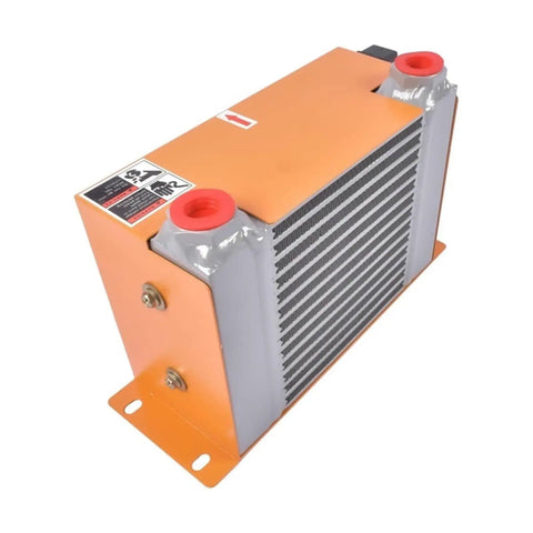 Beefy Hydraulic Air Oil Cooler For Heavy Machinery 60 Liters Per Minute Flow Air Cooled Radiator With 24V Fan 2 MPa Working Pressure