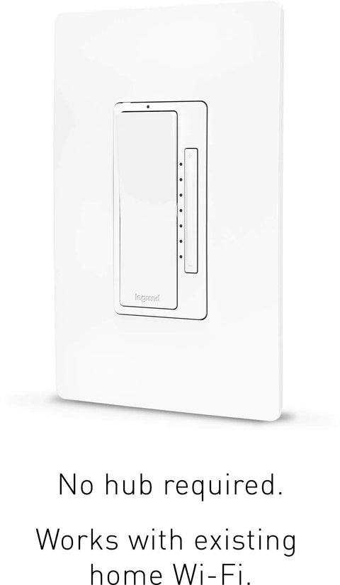 Smart Dimmer Switch Remote Accessory For Apple HomeKit Easy iOS Setup No Hub Needed Control Lights From Anywhere In Your Home Multi Room Dimming Requires HKRL50WH To Operate, shown in white with Wi-Fi text.