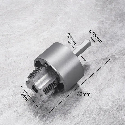 Dual Function Pipe Threading Tool For PVC PPR MPP Pipes, Alloy Steel Internal External Thread Cutter, Drill Ready, No Fuss, 63mm And 65mm Sizes For Quick Plumbing Repairs And Leak Free Joints, 63mm cutter close-up