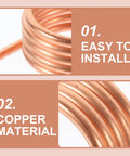 Close-up of RC Boat Water Cooling Ring Kit For Brushed Motors showcasing copper cooling ring, labeled easy to install and copper material.