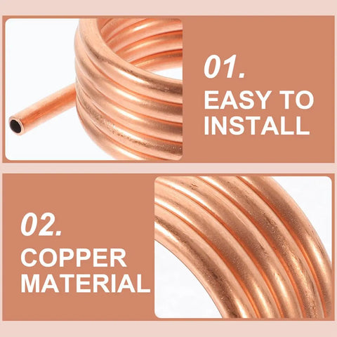 Close-up of RC Boat Water Cooling Ring Kit For Brushed Motors showcasing copper cooling ring, labeled easy to install and copper material.