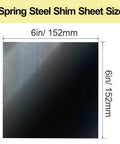 Pro Grade Spring Steel Shim Set In 1095 Steel, Assorted Thicknesses 0.004, 0.008, 0.015, 6x6 Inch Polished Shim Stock, Size Display
