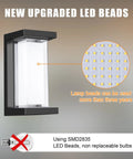 Rugged 18W Die Cast Aluminum Outdoor Wall Light IP65 Waterproof 6000K LED Wall Mount showcasing SMD2835 LED beads.