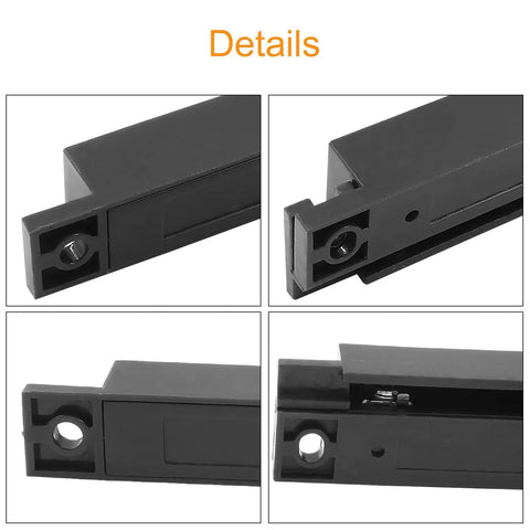 Close-up details of Four Piece Brown Wired Magnetic Reed Switch Surface Mounted NC Sensor Alarm for Windows Cabinets and Wooden Doors