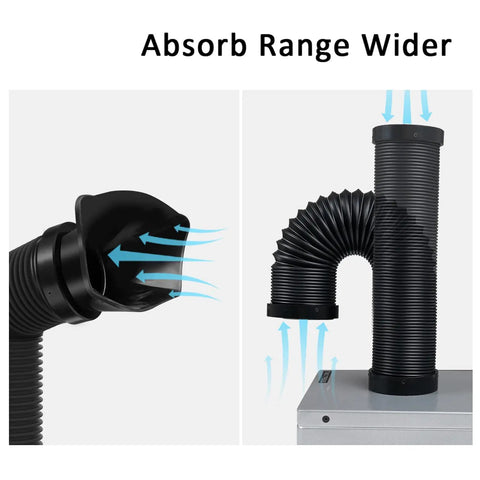 P1 Smoke Absorber Fume Extractor For Laser Engravers And Soldering Stations, Compact All Metal Case, 3 Filter System, Retractable Hose, Silicone Suction Nozzle, Easy Install, Quiet Operation, Clean Air For Better Work