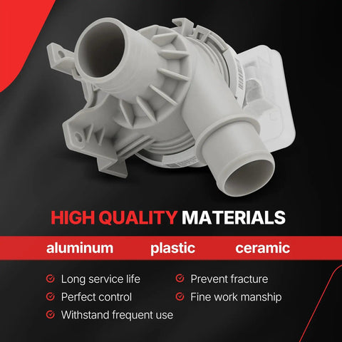 Washer Drain Pump Assembly Replacement For Front Load LG Models AHA75673404 AP6978814 PS12748410 Fits WT7800CV WT7100CW WT7060CW gray plastic pump