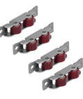 Heavy Duty Double Wheel Window Pulleys With Mounting Screws 4 Pack Of Slick Nylon Track Rollers For Sliding Doors And Windows, red nylon wheels.