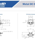 Technical drawing of Built Tough 24 Volt Metal DC Contactor With Thick Copper Contacts Rated For 100 Percent Continuous Duty work.