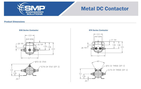 Technical drawing of Built Tough 24 Volt Metal DC Contactor With Thick Copper Contacts Rated For 100 Percent Continuous Duty work.