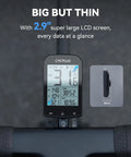 Wireless Bike Computer Set With Speed Sensor And Mount IPX6 Waterproof GPS Odometer With ANT Plus Bluetooth Real Time Ride Data App Sync Route Tracking And Easy Cyclist Essentials, showing large LCD display on handlebars