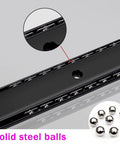 One Pair 14 Inch Heavy Duty Steel Drawer Slides Silent Ball Bearings 40kg Load Capacity close-up of solid steel ball bearings