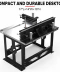 Knockout Portable Bench Top Router Table For Real Workshops With Heavy Duty Insert Plate And Super Smooth Sliding Fence Made For Weekend Warriors In Black Imperial, featuring 17x14x16 inch design.