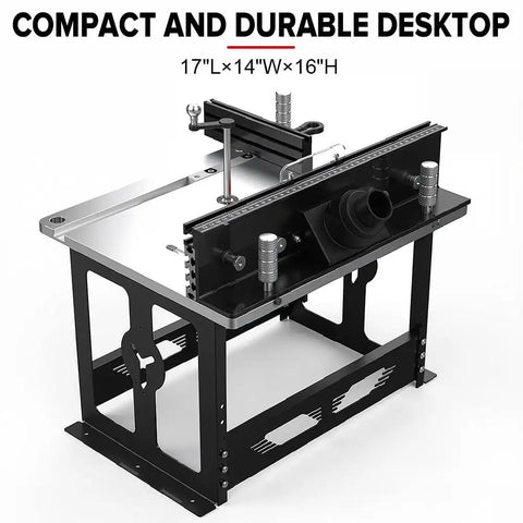 Knockout Portable Bench Top Router Table For Real Workshops With Heavy Duty Insert Plate And Super Smooth Sliding Fence Made For Weekend Warriors In Black Imperial, featuring 17x14x16 inch design.