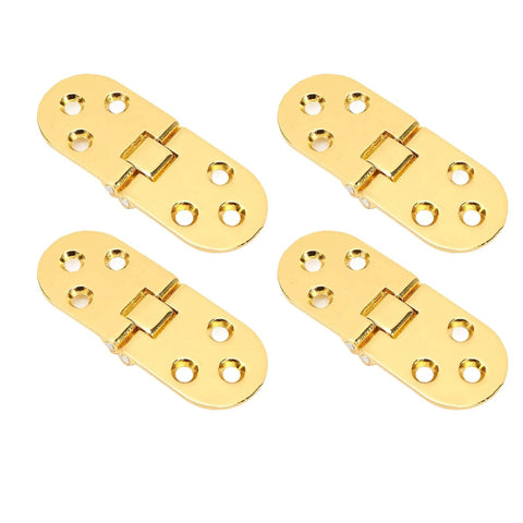 180 Degree Flap Hinge In Bright Gold 0.09 Inch Thick Metal Folding Flip Top Hinge For Folding Tables Sewing Machines