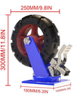 Heavy Duty Garage Casters With Hard As Nails Solid Rubber Tires And Bulletproof Steel Wheel Hub, 250mm wheel, side view with brake.
